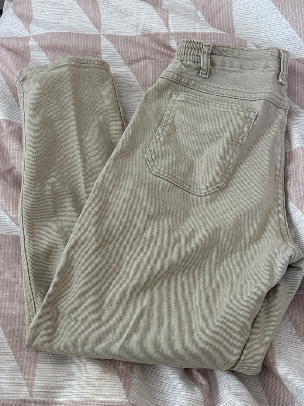 Lee Light Taupe Elastic-Waist Casual Pants